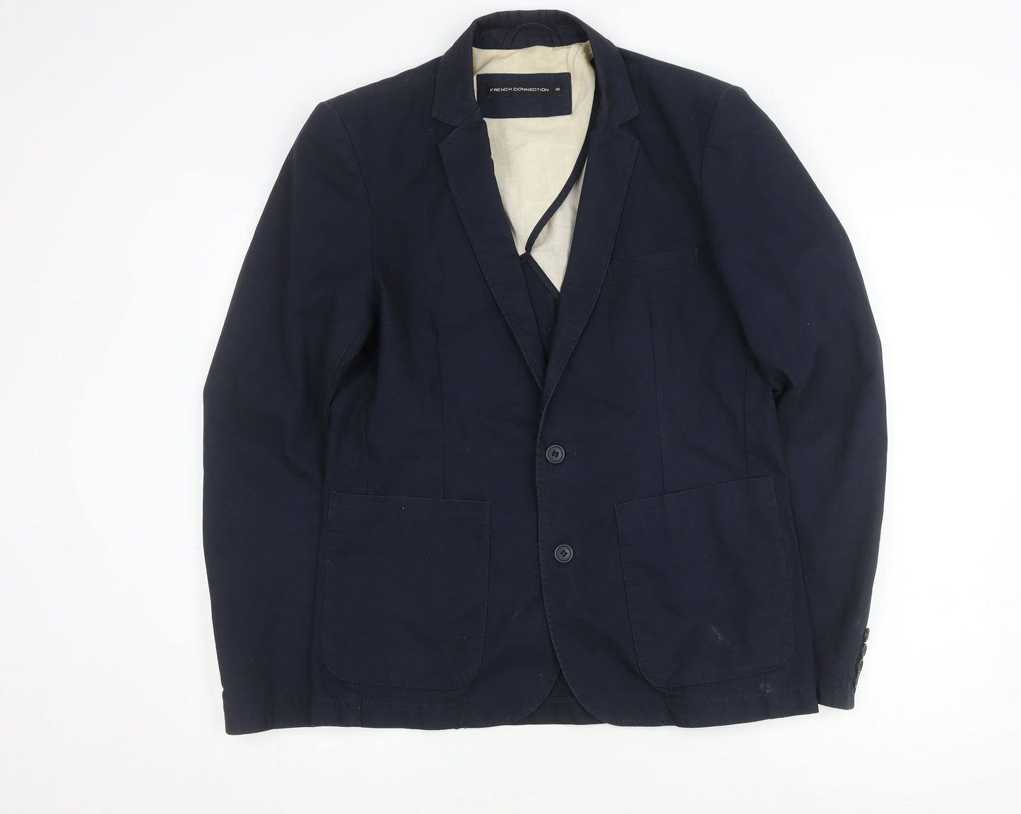 Mens UK Size 40 French Connection Regular Blue Suit Jacket