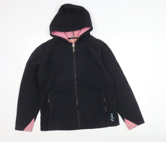 Rydale Women's Black Fleece Jacket L Full Zip Hooded Outdoor