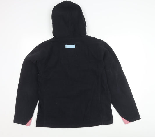 Rydale Women's Black Fleece Jacket L Full Zip Hooded Outdoor