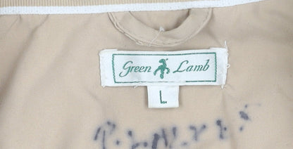 Mens UK Size L Green Lamb Beige