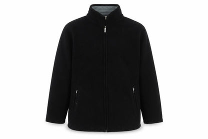 Front view of Bonmarché unisex adults black fleece zip jacket l