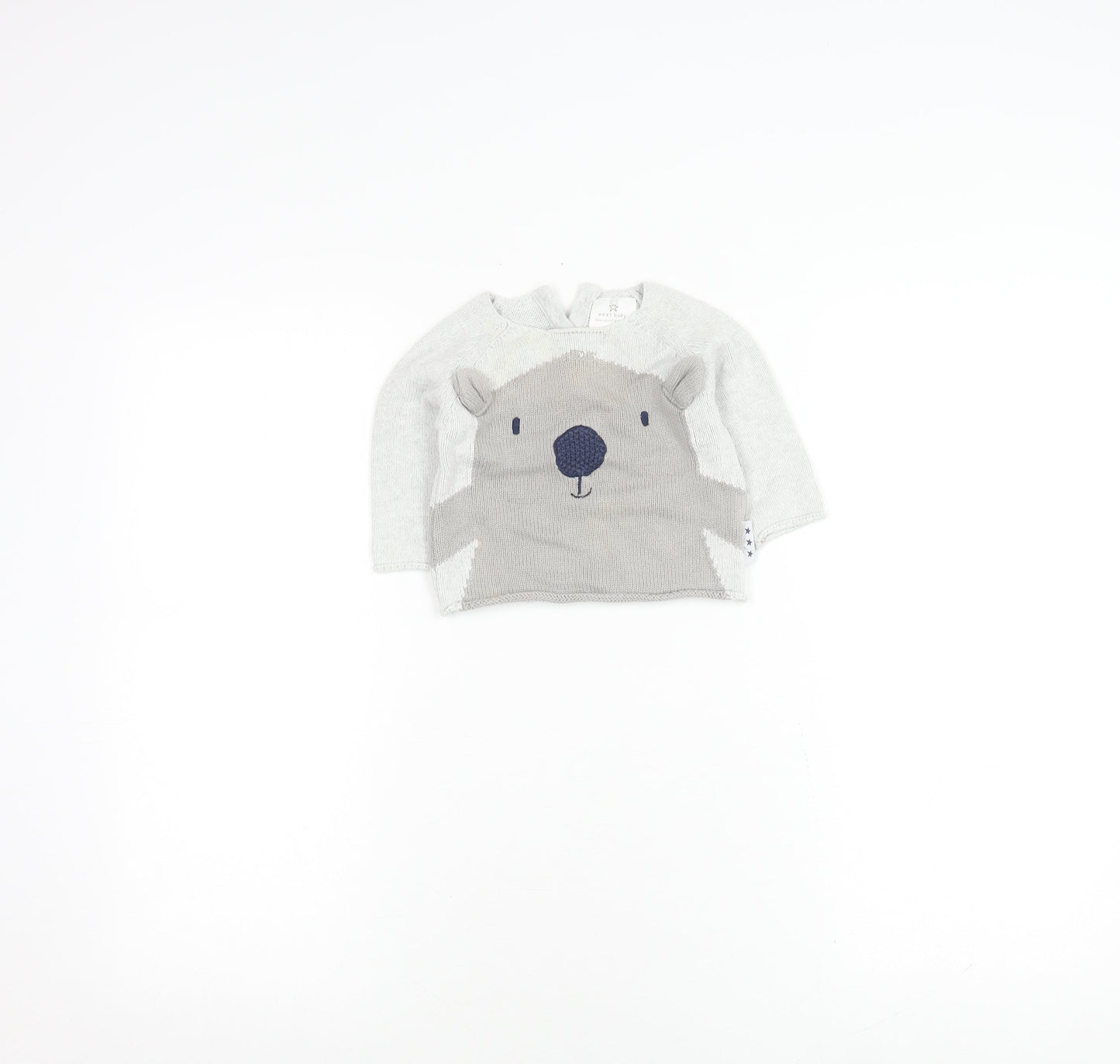 Next Unisex Grey Animal Pullover Jumper 3-6 Months