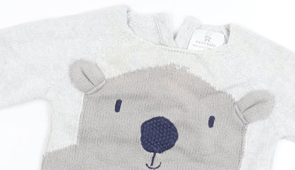 Next Unisex Grey Animal Pullover Jumper 3-6 Months