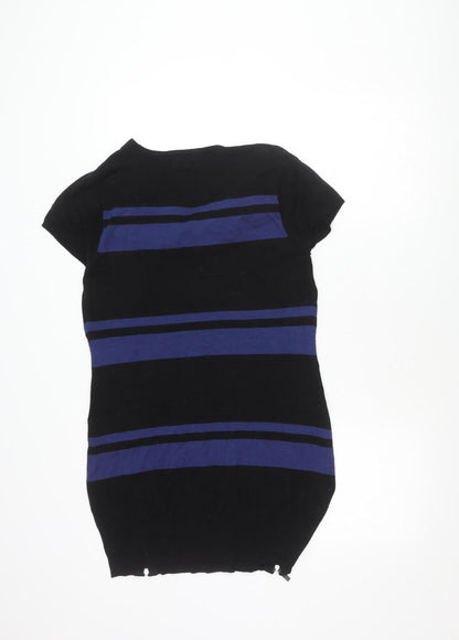 Monari Women's Black Striped Dress, Size 14