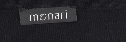 Monari Women's Black Striped Dress, Size 14