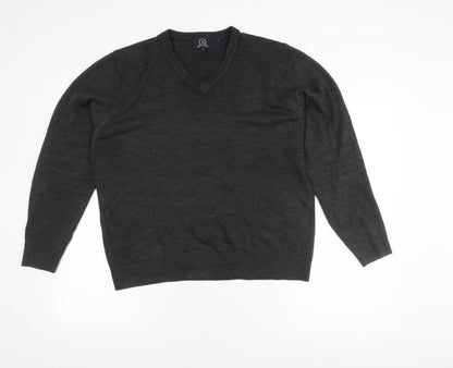 Hutson Harbour Men's Grey V-Neck Pullover Jumper M