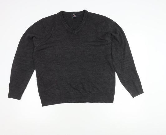 Hutson Harbour Men's Grey V-Neck Pullover Jumper M