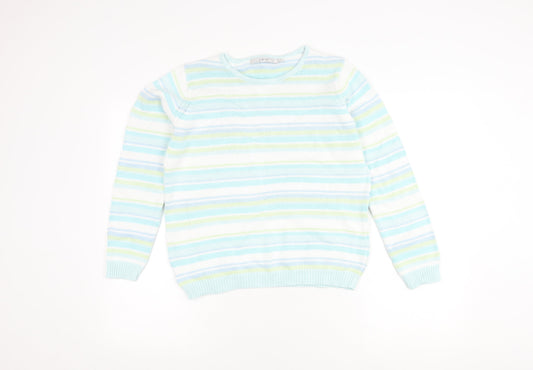 EWM Women's Multicoloured Striped Jumper S