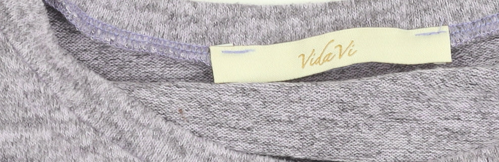 Womens UK Size 10 Vida Vi Grey Pullover Jumper