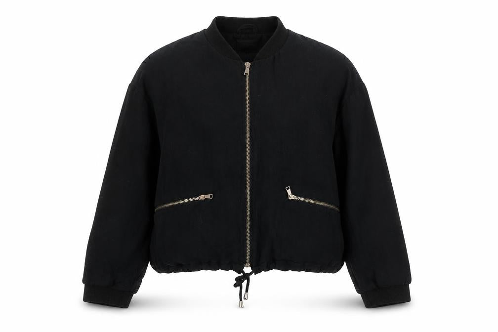 Womens UK Size 10 Topshop Black Bomber Jacket