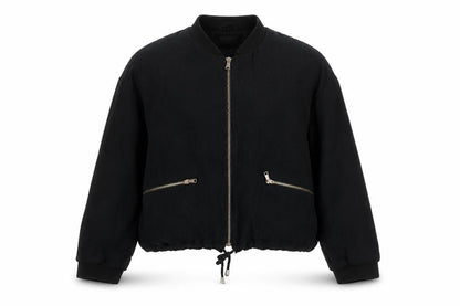 Womens UK Size 10 Topshop Black Bomber Jacket