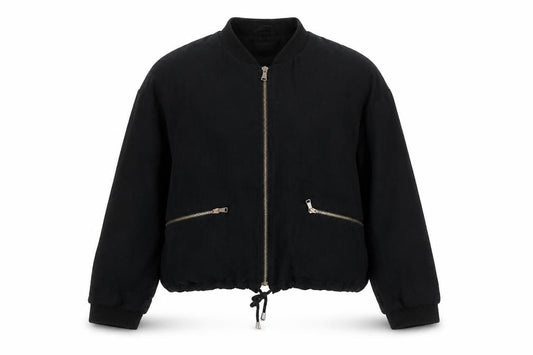 Womens UK Size 10 Topshop Black Bomber Jacket