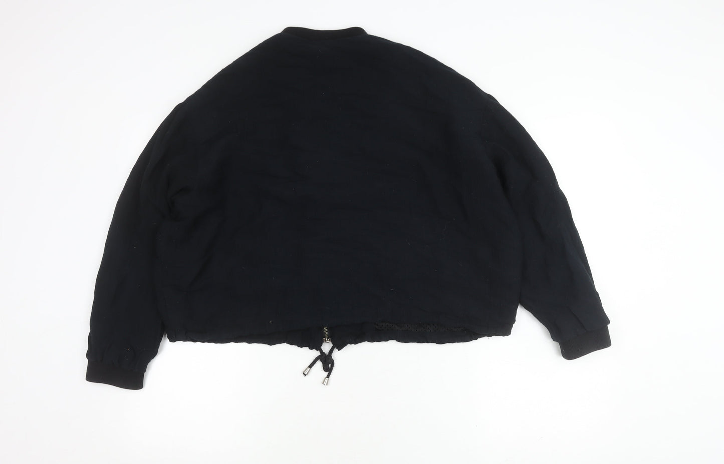 Womens UK Size 10 Topshop Black Bomber Jacket