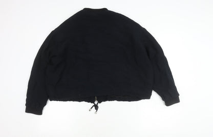 Womens UK Size 10 Topshop Black Bomber Jacket