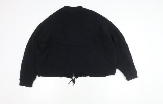 Womens UK Size 10 Topshop Black Bomber Jacket