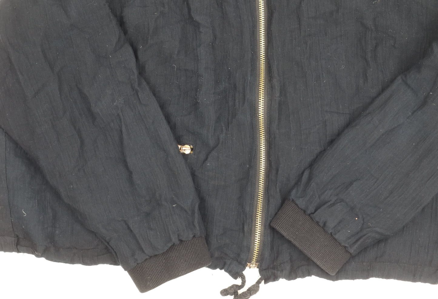 Womens UK Size 10 Topshop Black Bomber Jacket
