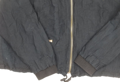 Womens UK Size 10 Topshop Black Bomber Jacket