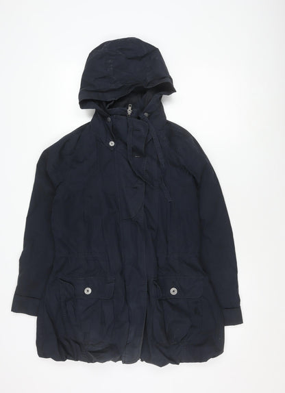 Womens UK Size 10 Fat Face Black Parka Coat