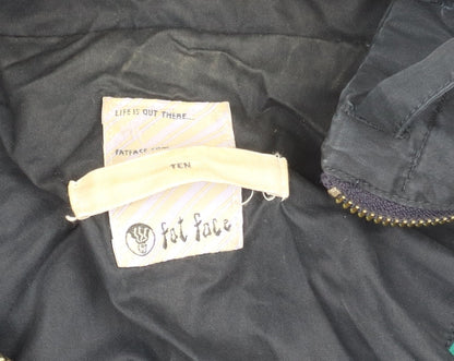 Womens UK Size 10 Fat Face Black Parka Coat