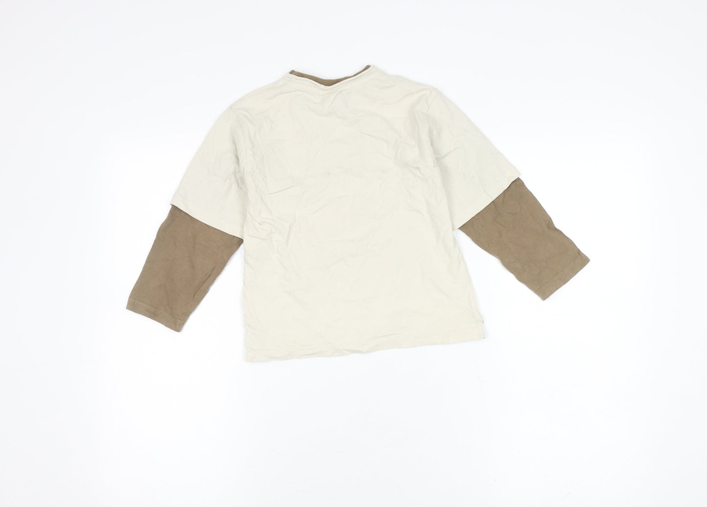 Next Boys Beige Graphic Long Sleeve T-Shirt 4 Years