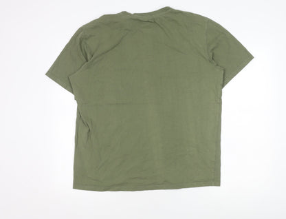 Wrangler Men's Green Cotton T-Shirt L Crew Neck