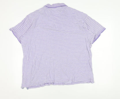 James Pringle Men's Purple Striped Polo Shirt XL