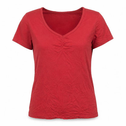FatFace Women's Red V-Neck T-Shirt, Size 6, Casual Look