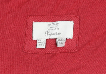 FatFace Women's Red V-Neck T-Shirt, Size 6, Casual Look
