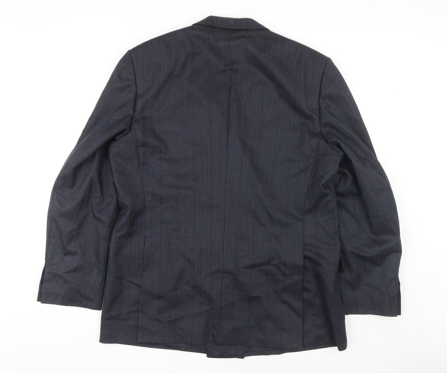 Konen Men's Blue Striped Double-Breasted Blazer 44R