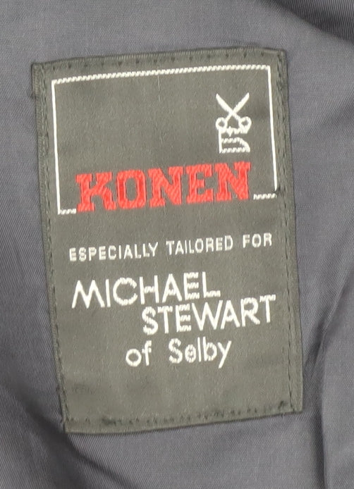 Konen Men's Blue Striped Double-Breasted Blazer 44R