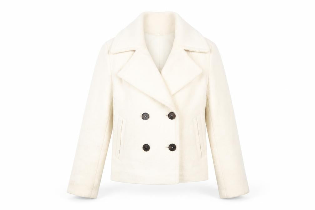Womens UK Size 10 Marks and Spencer Ivory Pea Coat