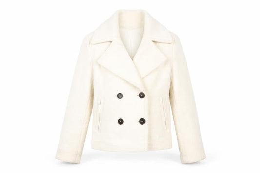 Womens UK Size 10 Marks and Spencer Ivory Pea Coat