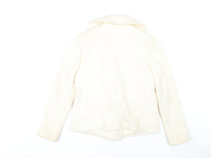 Womens UK Size 10 Marks and Spencer Ivory Pea Coat