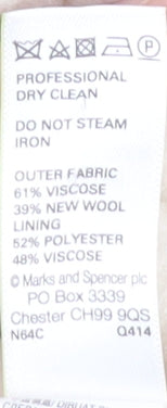 Womens UK Size 10 Marks and Spencer Ivory Pea Coat