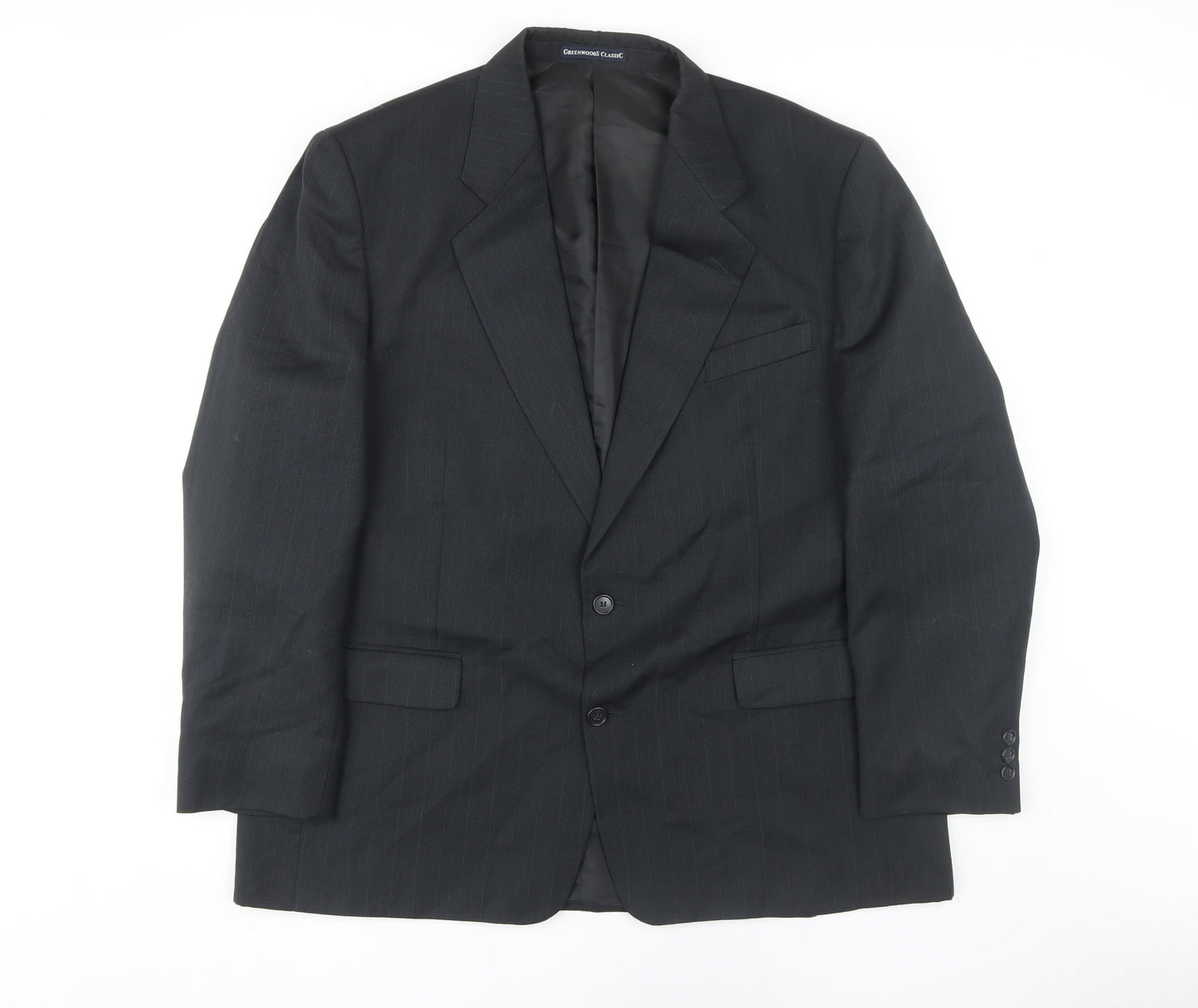 Mens UK Size 46 Greenwoods Classic Regular Black Suit Jacket