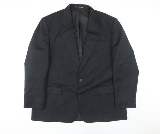 Mens UK Size 46 Greenwoods Classic Regular Black Suit Jacket