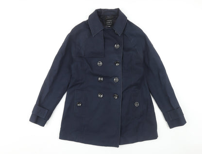 John Lewis Blue Women's Pea Coat, Size 10, Buttoned