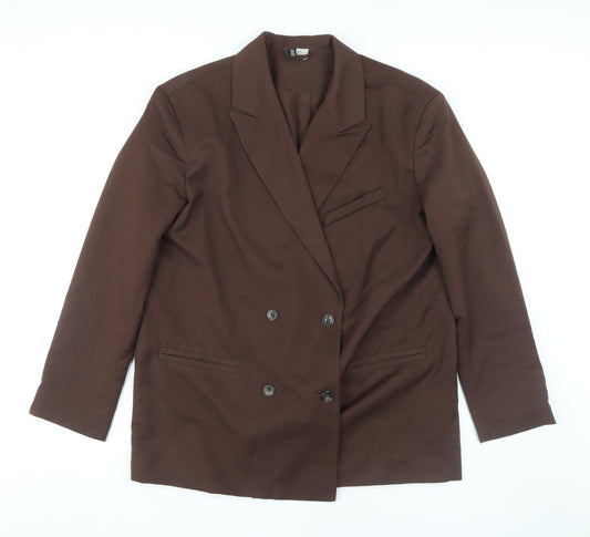 H&M Women’s Brown Double-Breasted Blazer Size 12