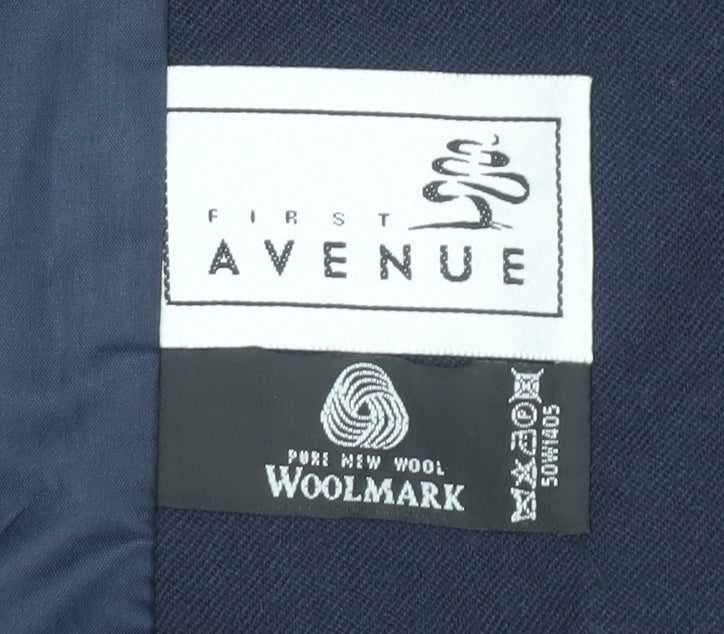 First Avenue Women's Blue Wool Blazer Jacket Size L