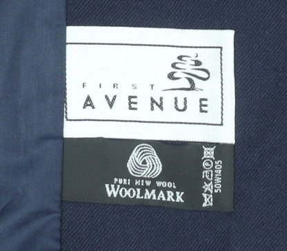 First Avenue Women's Blue Wool Blazer Jacket Size L