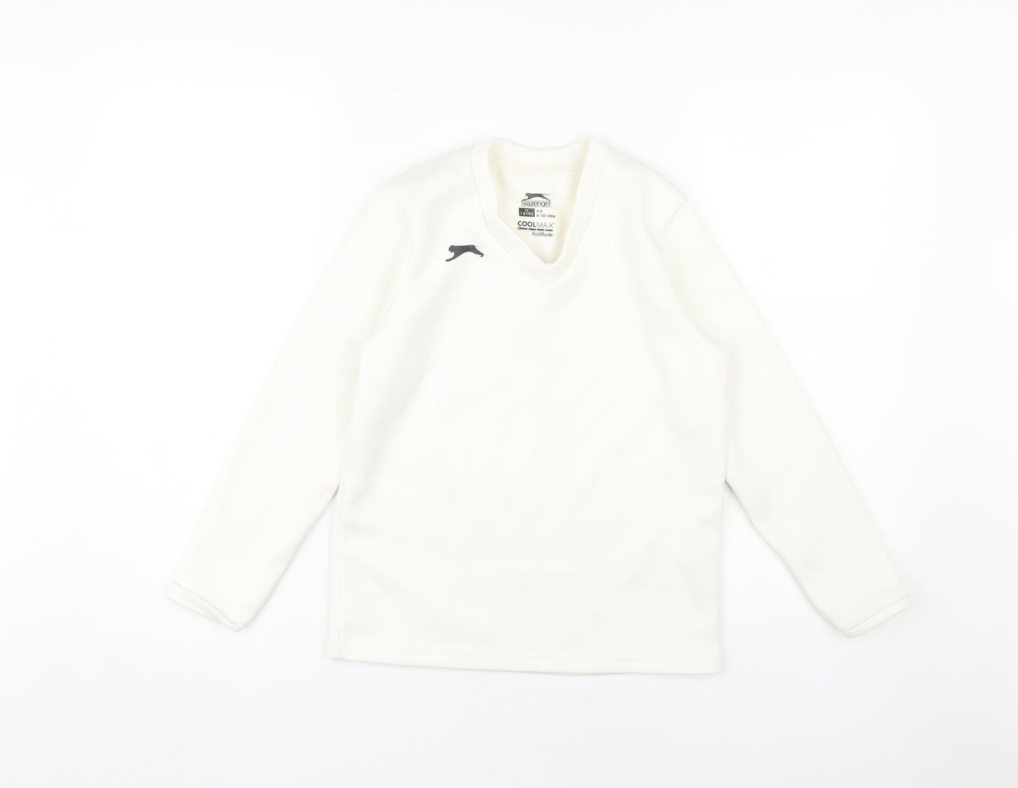 Slazenger Boys Long Sleeve White Pullover 7-8 Years