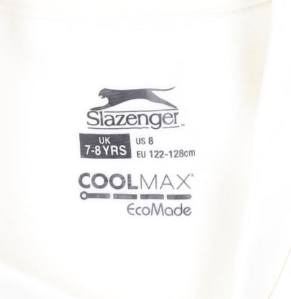 Slazenger Boys Long Sleeve White Pullover 7-8 Years
