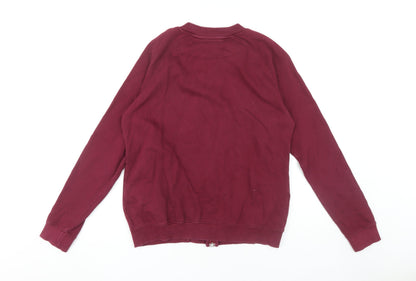 Neutral Unisex Red Full Zip Sweatshirt, Size S
