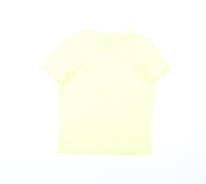 Jack Wills Yellow Women's T-Shirt Size 12 Crew Neck