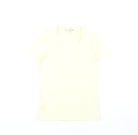Laura Ashley Women's Yellow Scoop Neck T-Shirt Size 12