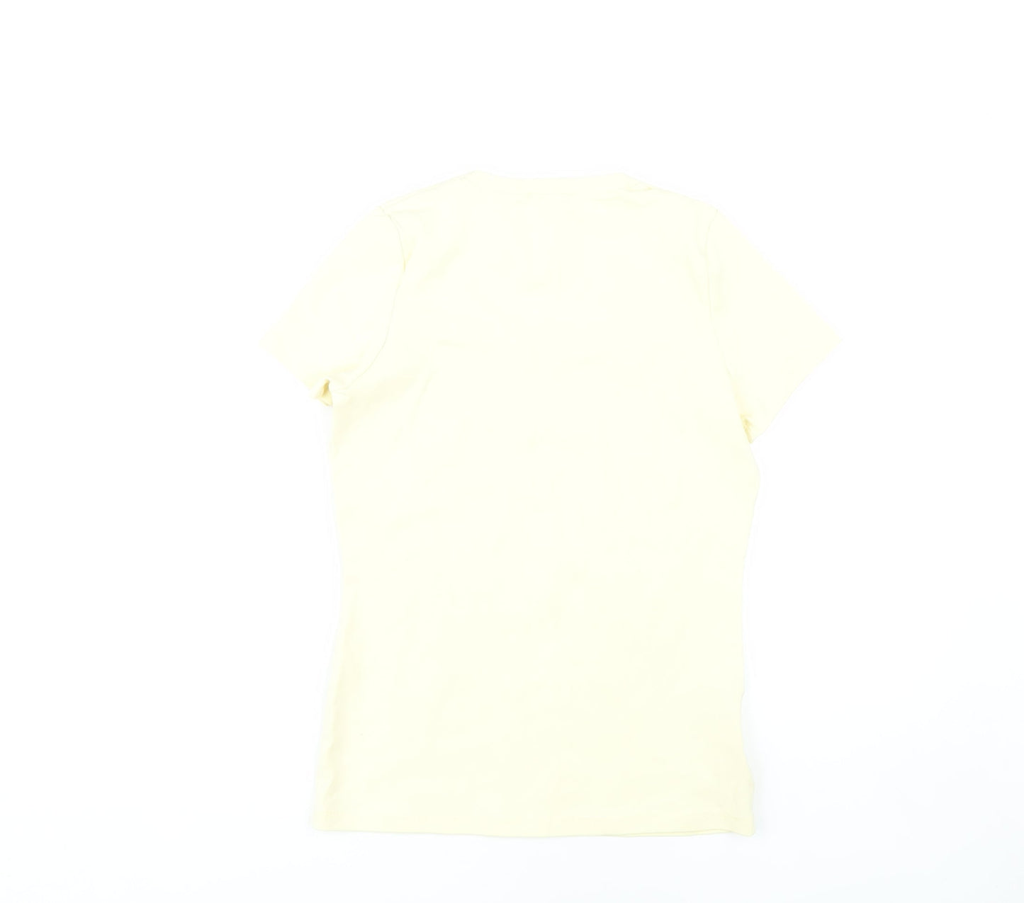Womens UK Size 12 Laura Ashley Yellow Basic T-Shirt