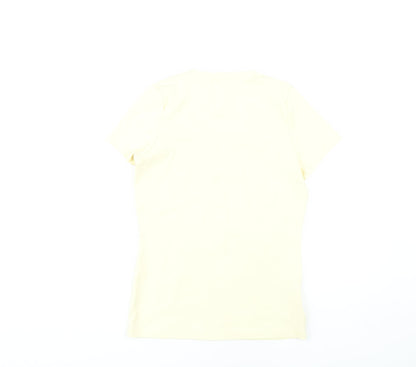 Womens UK Size 12 Laura Ashley Yellow Basic T-Shirt