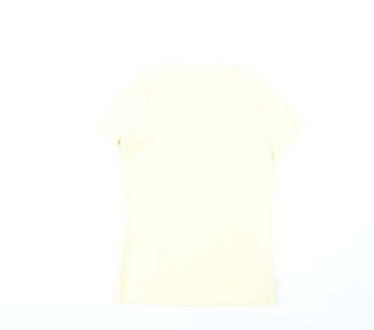 Laura Ashley Women's Yellow Scoop Neck T-Shirt Size 12