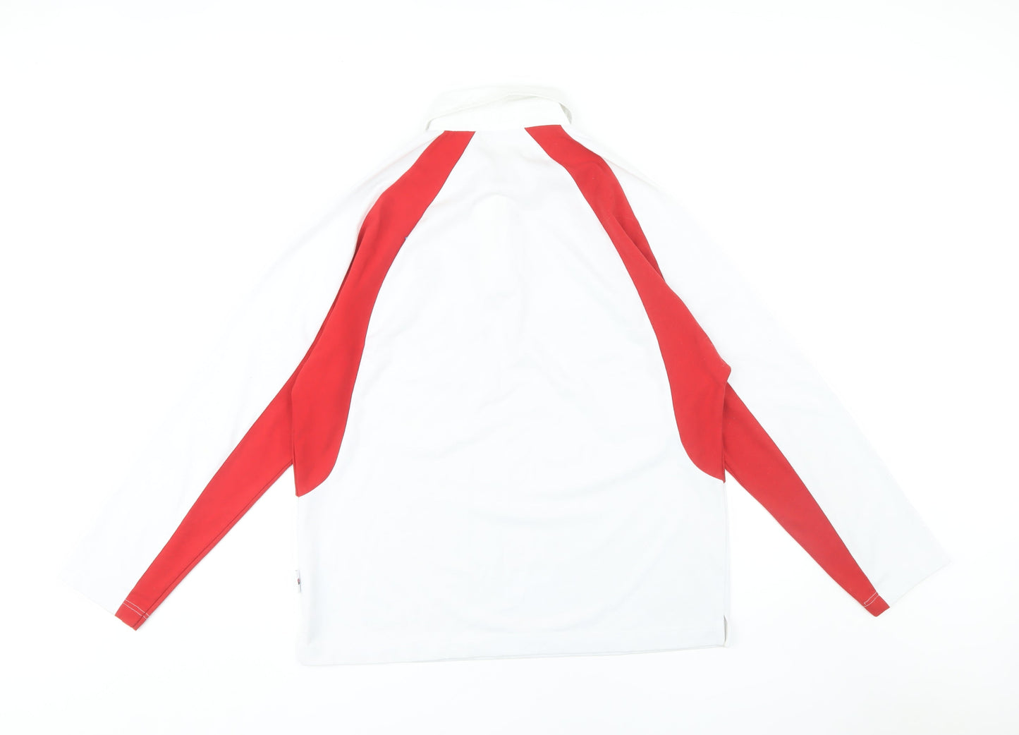 England Rugby Men's White Long Sleeve Polo, Size M