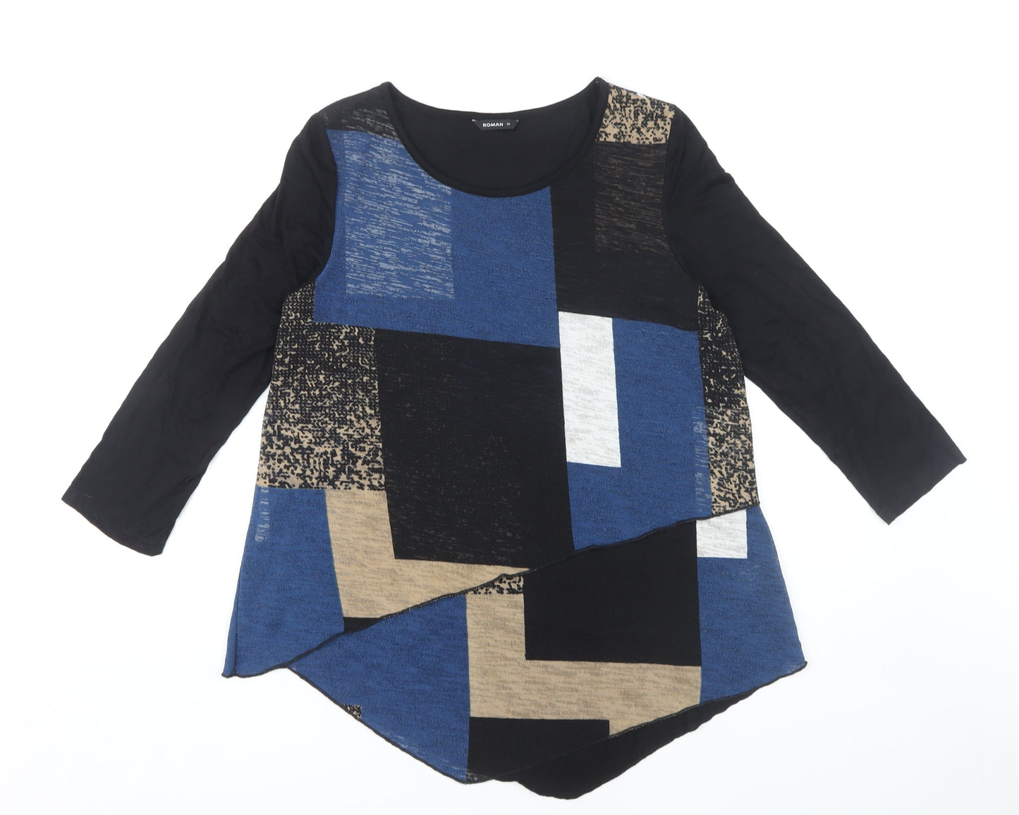 Womens UK Size 10 Roman Multicoloured Tunic Top